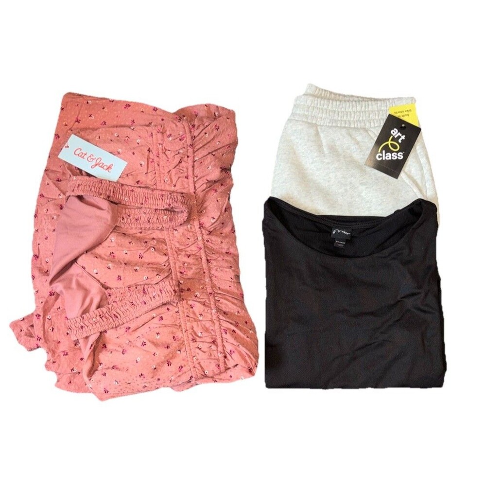 Cat & Jack Art Class Girl XXL (16/18) 3pc Clothing Lot Dress Top Skirt NWT